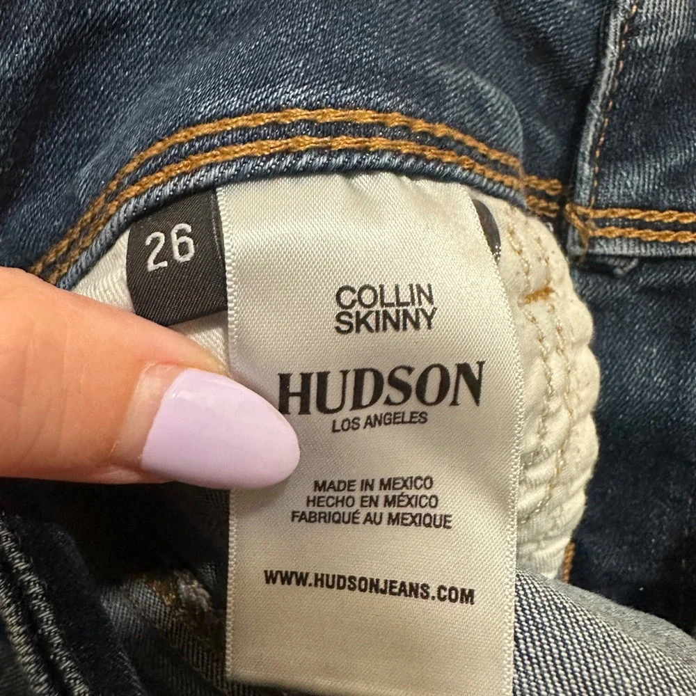 Hudson | Woman's Dark Wash Mid Rise Casual Basic‎ Collin Skinny Jeans, Size 26